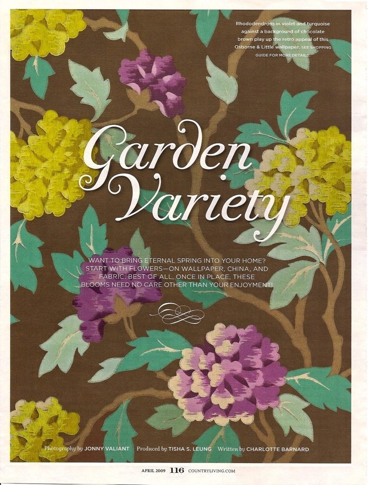 Floral wallpaper design with "Garden Variety" text.
